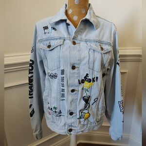 Brooklyn Cloth Mfg. Co. Unisex New York graphic light wash denim jacket